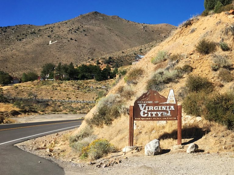 welcome to virginia city sign