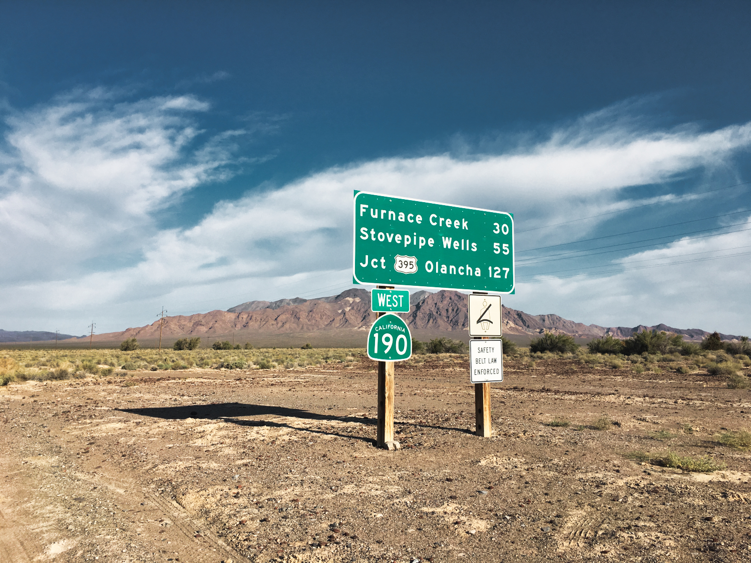 Road Sign Furnace Creek California Day Trip Las Vegas Death Valley