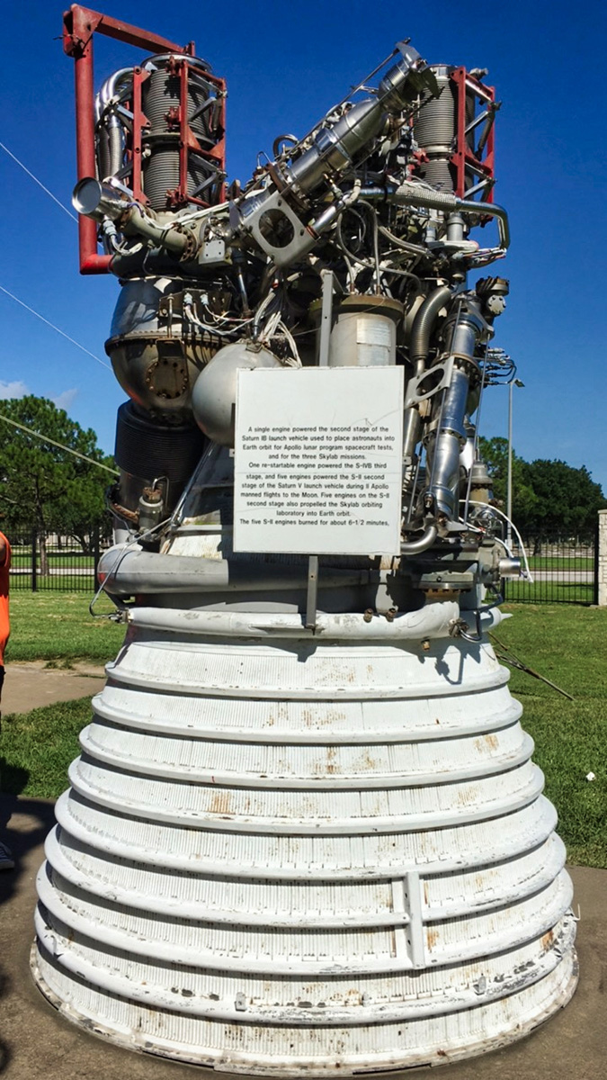 Tram Rocket Park Tour Saturn V second stage engine NASA Johnson Space Center Houston Day Trip Austin
