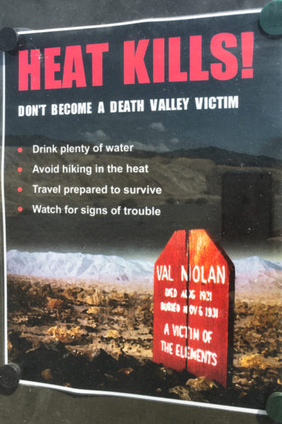 Death Valley Heat Warning Sign Day Trip Las Vegas